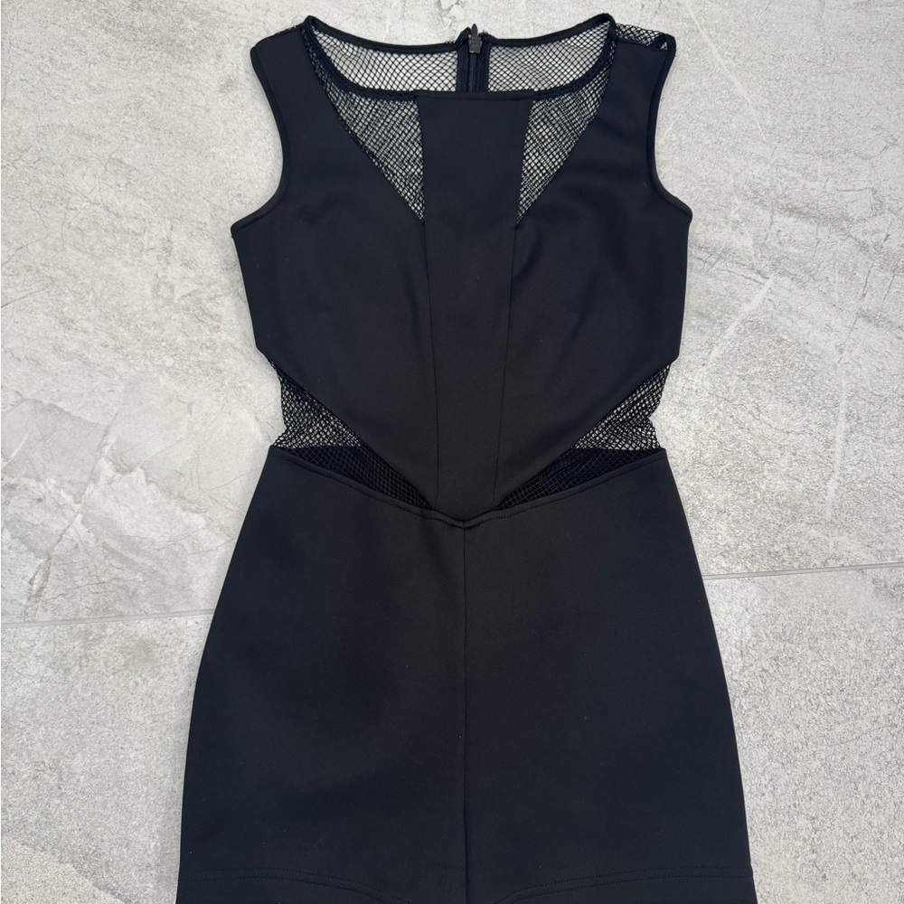 Sexy Black Mesh Panel Romper